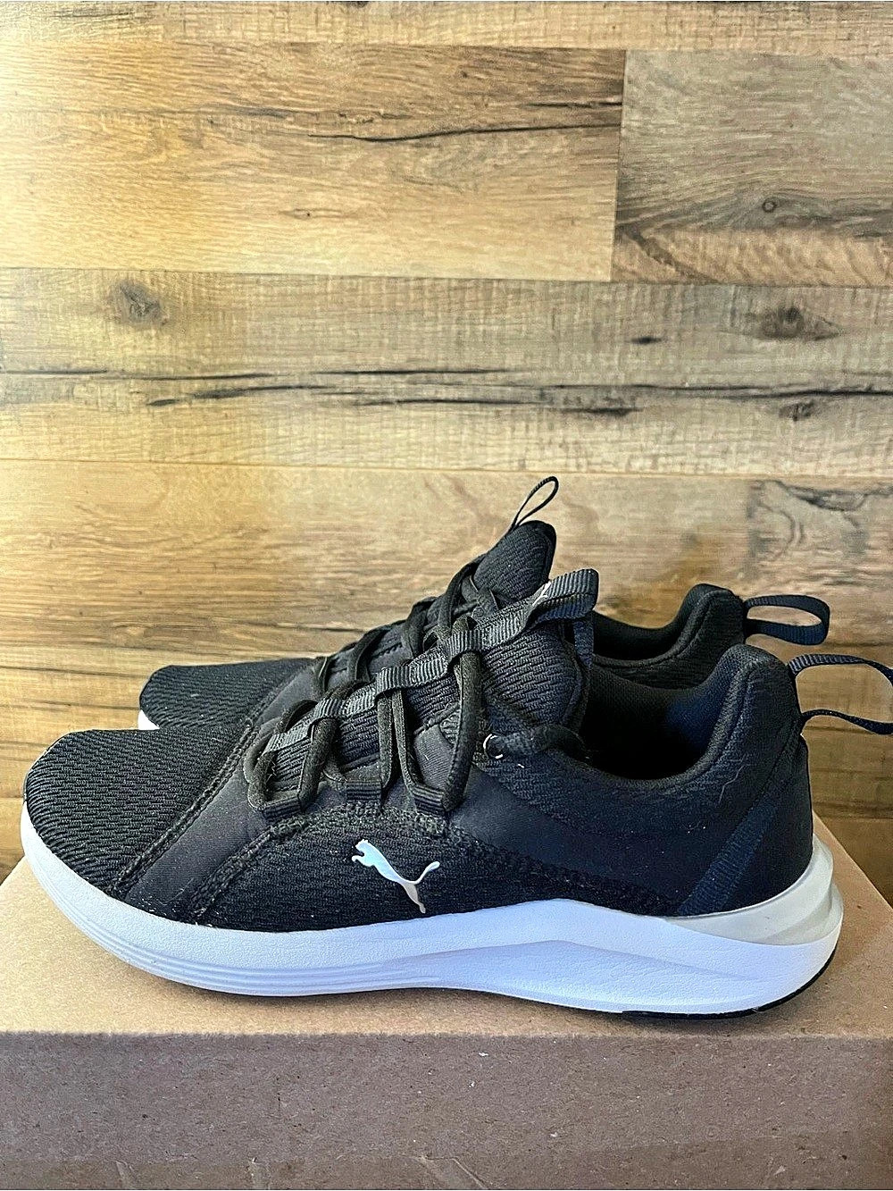 PUMA SoftFoam+ Women's Lace-Up Low Top Mesh Sneakers Black US 7.5